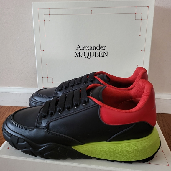 Alexander McQueen Black and Green Men's Shoes - Picture 3 of 14